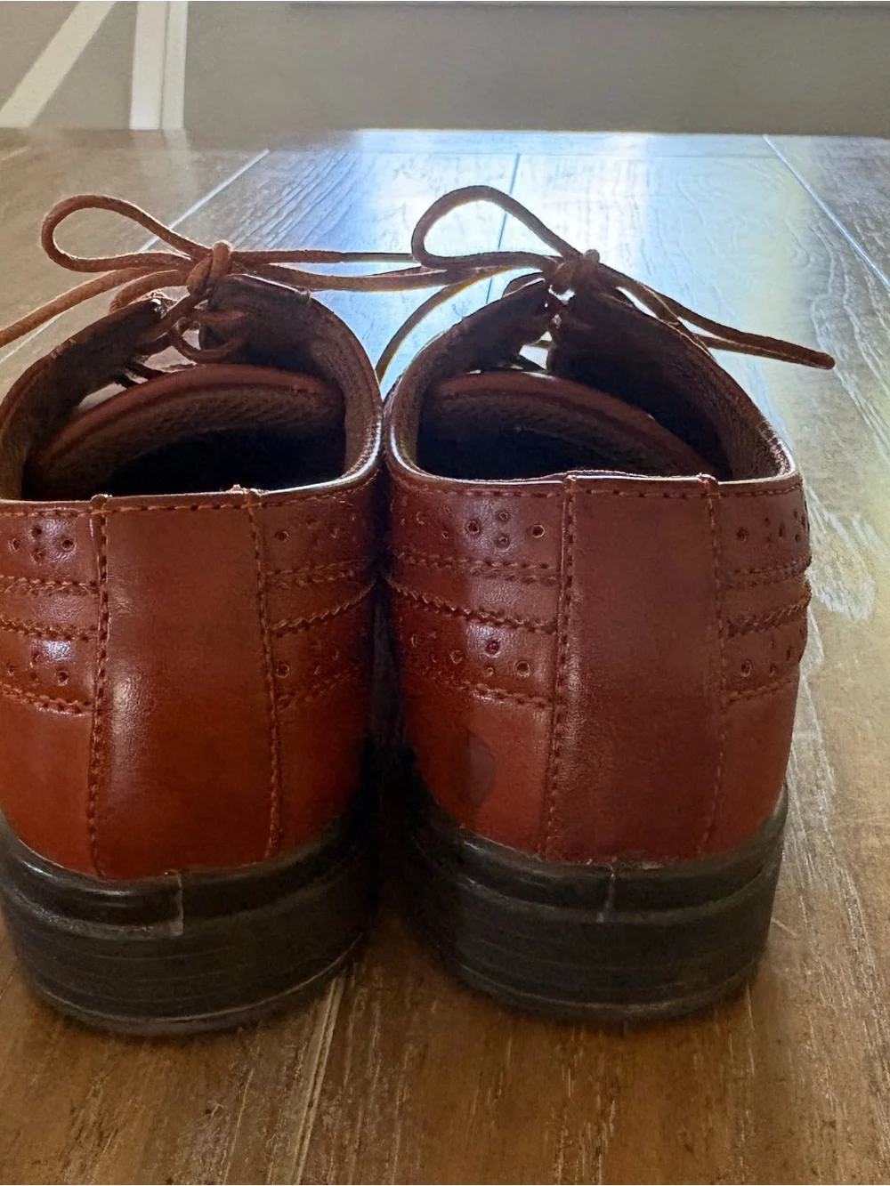 Deer Stags Brown Boys' Classic Wingtip Dress Shoes